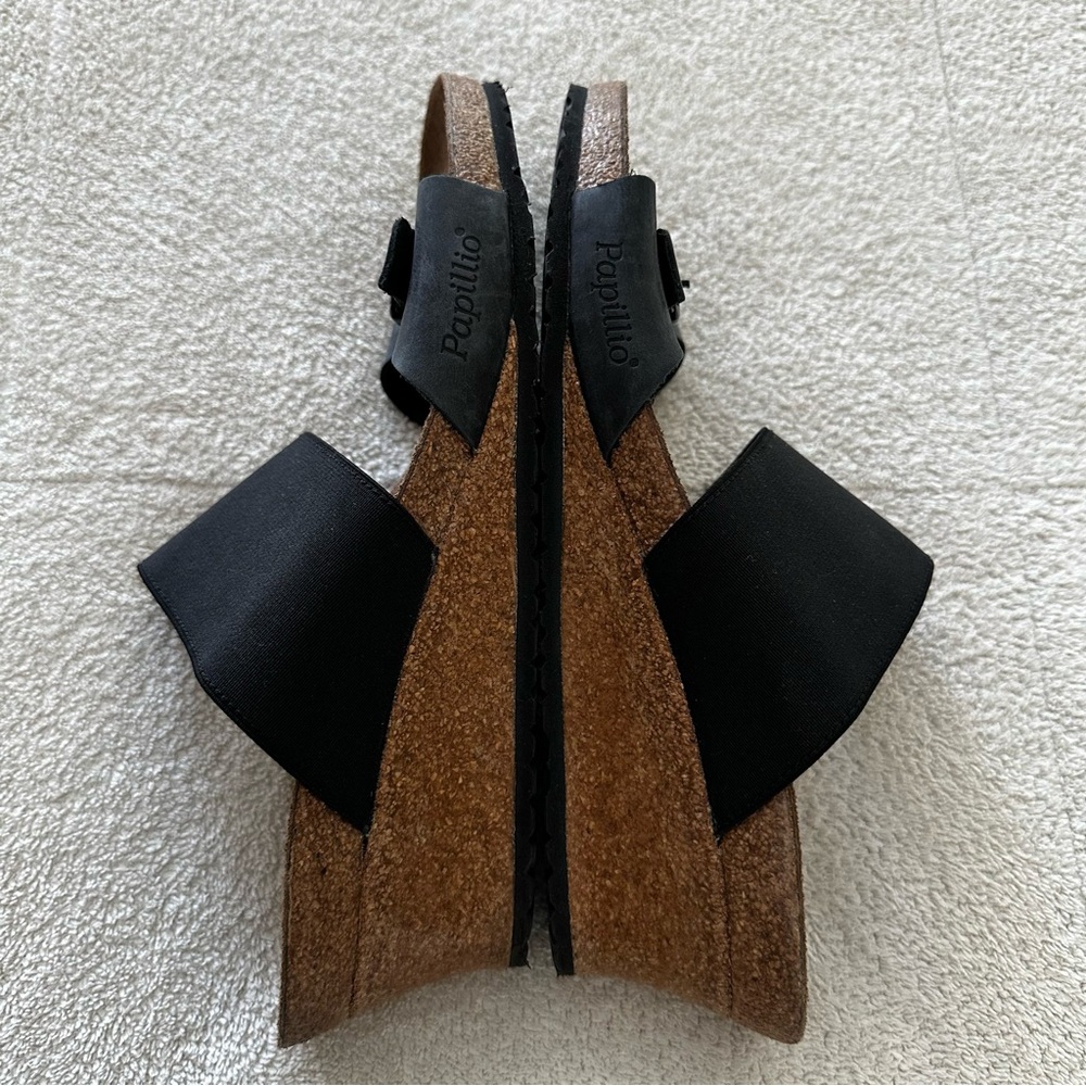 Birkenstock Black Two-Strap Cork Footbed Sandals - Picture 10 of 16